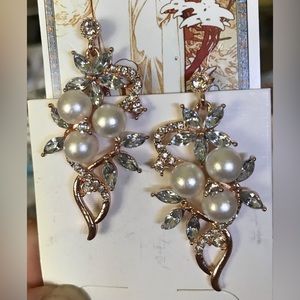 Pearls and Gems Statement Earrings